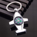 Round Compass Airplane Shape Key Chain